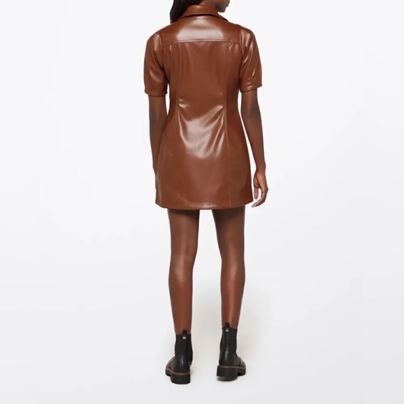 Noisy May Pushy PU Brown dress - Picture 3 of 14